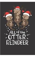 Notebook: Dot Grid Dotted 6x9 120 Pages Otter Reindeer Deer Antler Moose Christmas Xmas Gift Present