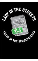 Lady in the Streets Freak in the Spreadsheets: Funny Blank Journal Notebook for Accountant CPA and Bookkeeper