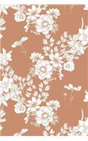White Floral Design Dot Grid Notebook