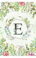 E - Monogrammed Floral Journal