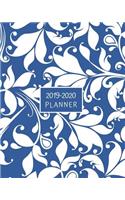 2019-2020 Planner: 18-Month Weekly and Monthly Planner/Calendar for Business Personal School July 2019-Dec 2020 Cornflower Blue with White Leaf Pattern