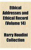 Ethical Addresses and Ethical Record Volume 14