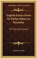 English Essays from Sir Philip Sidney to Macaulay