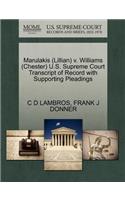 Marulakis (Lillian) V. Williams (Chester) U.S. Supreme Court Transcript of Record with Supporting Pleadings