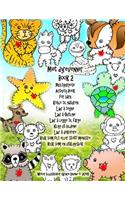 Møt dyrevenner Book 2 Multipurpose Activity Book for barn Koble til naturen Lær å tegne Lær å Outline Lær å legge til farge Klipp ut bildene Lær å dekorere Bruk som filt eller stoff: mønstre Bruk som en utklippsbok