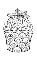 Blank Book Journal: Cupcake Dessert Zentangle Cover Diary Notebook: 8.5 x 11 size 120 gray lined pages!