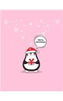 Cute pink penguin Christmas notebook journal: Wide ruled lined Note Book for writing 120 pages 8.5 x 11 inches perfect for gift as a planner or an organizer