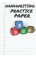 Handwriting Practice Paper ABC Kids A B C Alphabetwith Lined for K-3 Students