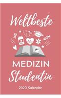 Weltbeste Medizin Studentin 2020 Kalender: A5 ERFOLGSPLANER 2020 zum Jura Studium - Notizbuch für Rechts-studenten Anwälte Jurist - witziger Spruch zum Abitur - Studienbeginn - Erstes Semeste