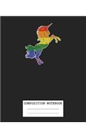 Composition Notebook: Funny Unicorn Soft Glossy Cover Unicorns Kids Wide Ruled Blank Lined Journal Paper 7.5 x 9.25 Inches 110 Pages
