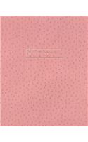 Bullet Journal: Classic Executive Dotted Grid Notebook - Pink Ostrich Skin Leather Style, Softcover - 8 x 10 - 100 pages - Executive Style