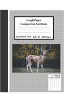 Graph Composition Notebook 4 Squares per inch 4x4 Quad Ruled 4 to 1 / 8.5 x 11 100 Sheets: Cute Funny Deer Gift Notepad / Grid Squared Paper Back To School Gift Notebook For Math Teens Science Adults Students Programmers note taking and fo