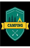 Camping: Camping Notebook, Lined Blank Book For Notes, 6 x 9, 120 White Color Pages, Matte Finish Cover