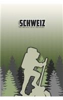 Schweiz: Wandertagebuch: Schweiz. Ein Logbuch zum Pilgern und Wandern mit vorgefertigten Seiten und viel Platz für deine Reiseerinnerungen. Eignet sich als G