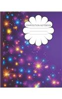 Composition Notebook: Pretty Purple Faux Sparkles - Trendy Wide Ruled Subject Book - Blank Lined Writing Journal - Primary School, College Students Teens Kids - Teachers 