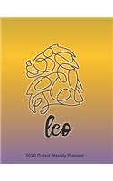 Leo 2020 Dated Weekly Planner: Star Signs of the Zodiac themed monthly planning calendar with notes; 2 pages per week spread