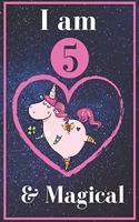 Unicorn Journal I am 5 & Magical