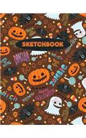 Halloween Sketchbook: Pumpkins, Ghosts & Candy Corn: 120 Pages of 8.5