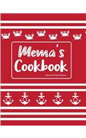 Mema's Cookbook Nautical Red Edition: Blank Lined Journal