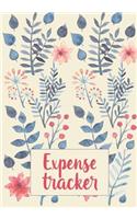 Expense Tracker: Red and Blue Watercolor Flowers Daily and Monthly Spending Money Management Logbook
