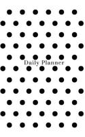 Daily Planner - Black Polka Dot Cover: (6x9) Daily Planner, 90 Pages, Smooth Matte Cover