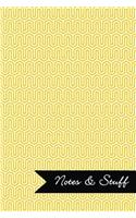 Notes & Stuff Lined Notebook With Sunflower Yellow Key Maze Pattern Cover