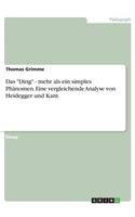 Das Ding - mehr als ein simples Phänomen. Eine vergleichende Analyse von Heidegger und Kant