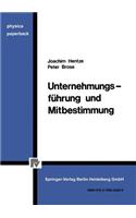 Unternehmungsführung Und Mitbestimmung