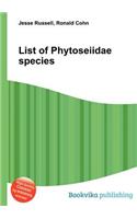 List of Phytoseiidae Species