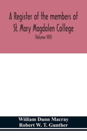 register of the members of St. Mary Magdalen College, Oxford, Description of Brasses and other Funeral Monuments in the Chapel (Volume VIII)