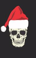 Christmas Notebook 'Skull with Santa Hat' - Skull In Santa Hat Christmas Skeleton Christmas - Christmas Journal