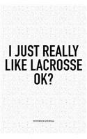 I Just Really Like Lacrosse Ok?: A 6x9 Inch Softcover Matte Diary Notebook With 120 Blank Lined Pages And A Funny Field Sports Fanatic Cover Slogan