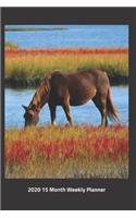 Plan On It 2020 Weekly Calendar Planner - Wild Horse On The River Marsh: January 2020 thru March 2021 15 Month Dated Agenda Notebook