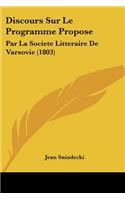 Discours Sur Le Programme Propose