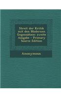 Streit der Kritik mit den Modernen Gegensätzen: zweite Ausgabe