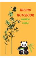 Memo Notebook Bamboo Panda