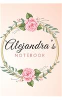 ALEJANDRA'S Customized Floral Notebook / Journal 6x9 Ruled Lined 120 Pages School Degree Student Graduation university