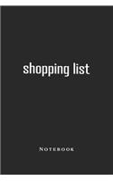 Shopping List Notebook