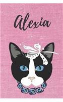 Alexia Katzen-Malbuch / Notizbuch Tagebuch: Individuelles personalisiertes blanko Mädchen & Frauen Namen Notizbuch, blanko DIN A5 Seiten. Ideal als Uni ... Weihnachts & Geburtstags Geschenk fü