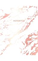 Notebook: Beautiful White Marble and Rose Gold - 8.5 x 11, 150 Wide Ruled Pages - Gift for Women and Teen Girls