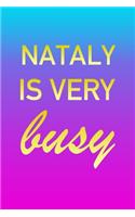 Nataly: I'm Very Busy 2 Year Weekly Planner with Note Pages (24 Months) - Pink Blue Gold Custom Letter N Personalized Cover - 2020 - 2022 - Week Planning - 