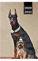 Doberman Yorkshire Terrier Dog Calendar Week Planner 2020 / 2021 - Good Friends: Pup Puppy Doggie Pet Owner Weekly Bullet Journal Notebook Diary in 6" x 9" Inch Pocket Size