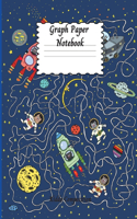 Graph Paper Notebook: Graph Paper For Kids Large (Graph Paper Notebook 5 x 5 Square Per Inch) - Math Squared Notebook Graph Paper Notebook for Kids with Space, Rockets