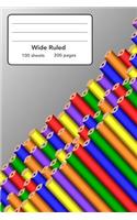 Wide Ruled Composition Notebook 6" x 9". Color Wood Pencils Pen Drawing: 6" x 9". 200 Pages. Book Cover With Beautiful Color Wood Pencils Pen Drawing Background Pattern.