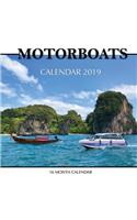 Motor Boats Calendar 2019: 16 Month Calendar