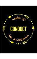 Wake Up Conduct Be Awesome Cool Notebook for an Orchestra Conductor, Legal Ruled Journal
