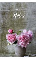 Notebook: (6 x 9) Pink Floral Daily Journal, Primary Writing Journal, 100 Pages, Smooth Glossy Cover