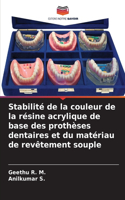 Stabilité de la couleur de la résine acrylique de base des prothèses dentaires et du matériau de revêtement souple