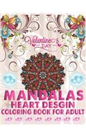 Valentine's Day Mandalas Heart Design Coloring Book For Adult
