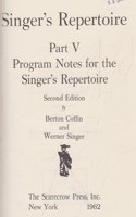 Singer's Repertoire